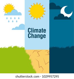 climate change banners landscape raining desert and night scene