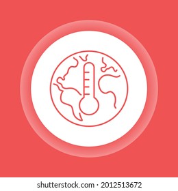 Climate change color button icon. Eco problems. Isolated vector element.
