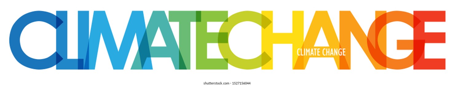 CLIMATE CHANGE colorful vector typography banner