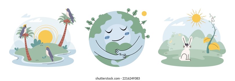 Climate change concept. Global warming metaphor. Nature environment danger, energy business industr, climate change saving planet, air pollution. Temperature rising animal extinction. Environment Day