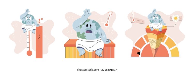 Climate change concept. Global warming metaphor. Nature environment danger, energy business industr, climate change saving planet, air pollution. Temperature rising animal extinction. Environment Day