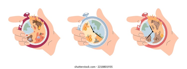 Climate change concept. Global warming metaphor. Nature environment danger, energy business industr, climate change saving planet, air pollution. Temperature rising animal extinction. Environment Day