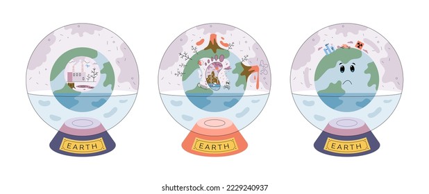 Climate change concept. Global warming metaphor. Nature environment danger, energy business industr, climate change saving planet, air pollution. Temperature rising animal extinction. Environment Day