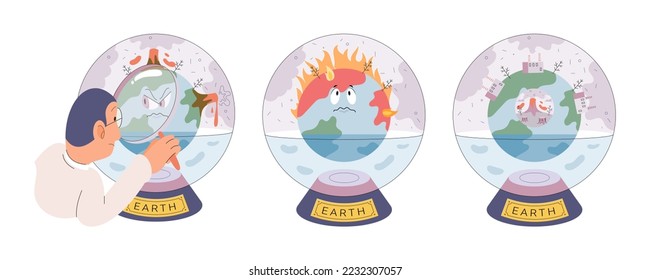 Climate change concept. Global warming metaphor. Nature environment danger, energy business industr, climate change saving planet, air pollution. Temperature rising animal extinction. Environment Day