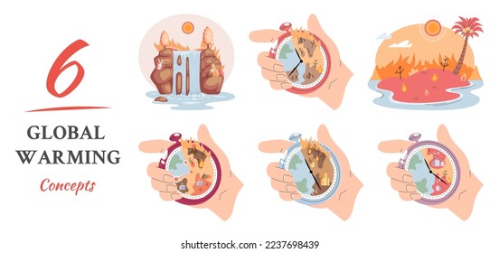 Climate change concept. Global warming design. Nature environment danger, energy business industr, climate change saving planet, air pollution. Temperature rising animal extinction. Environment Day