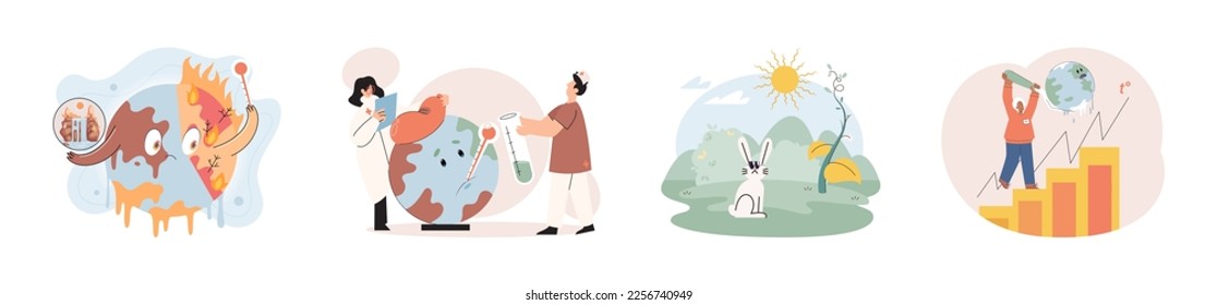 Climate change concept. Global warming metaphor. Nature environment danger, energy business industr, climate change saving planet, air pollution. Temperature rising animal extinction. Environment Day