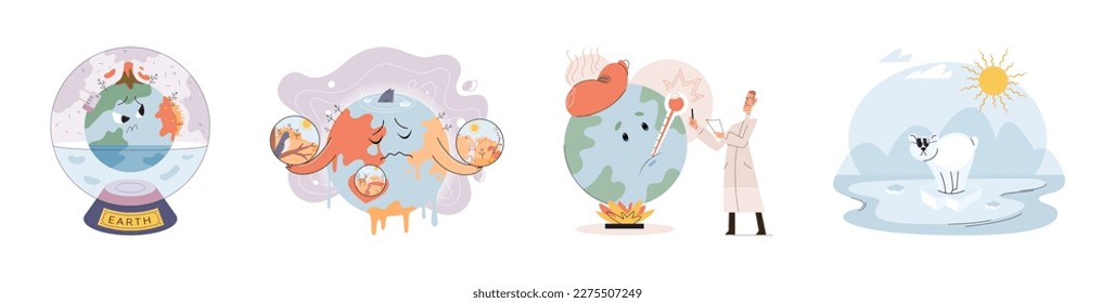 Climate change concept. Global warming metaphor. Nature environment danger, energy business industr, climate change saving planet, air pollution. Temperature rising animal extinction. Environment Day