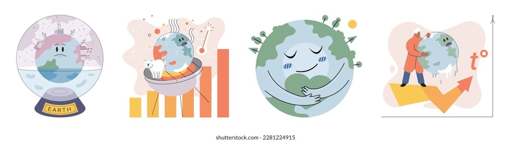 Climate change concept. Global warming metaphor. Nature environment danger, energy business industr, climate change saving planet, air pollution. Temperature rising animal extinction. Environment Day