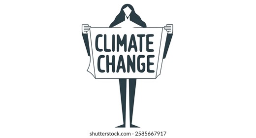 "CLIMATE CHANGE" creative illustration banner,flat vector,useful for awareness,education etc.