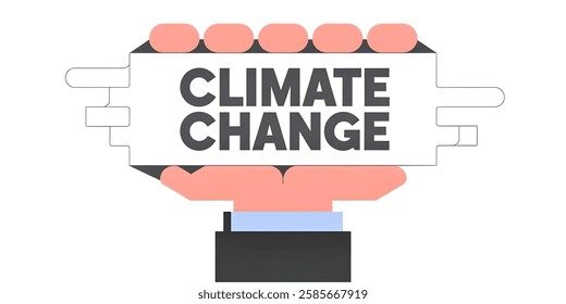 "CLIMATE CHANGE" creative illustration banner,flat vector,useful for awareness,education etc.