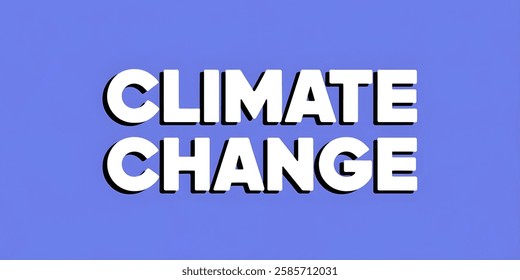 "CLIMATE CHANGE" creative text banner,minimalistic flat vector illustration useful for nature awareness,social issues, banners etc.