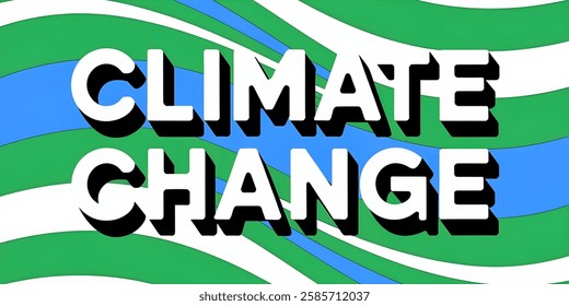 "CLIMATE CHANGE" creative text banner,minimalistic flat vector illustration useful for nature awareness,social issues, banners etc.
