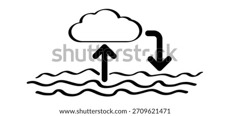 Climate change, global climate cycle known as El Niño and La nina concept. El Nino and La Nina, indicating warm and cold water and winds. Weather, temperatures climate effects in the Pacific Ocean.