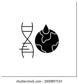 Climate change glyph icon. GMO harmful effects on climate. Global warming. Genetically modified organism concept.Filled flat sign. Isolated silhouette vector illustration