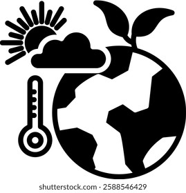 Climate Change Icon Glyph Vector Illustration