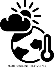Climate Change Icon Glyph Vector Illustration