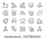 Climate change icon set. It included global warming, earth, heat, social issues and more icons. Editable Vector Stroke.