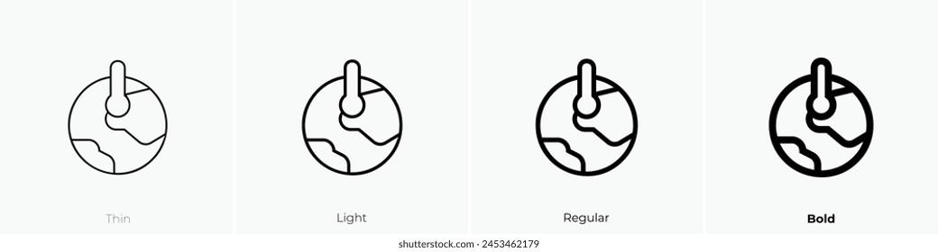 climate change icon. Thin, Light Regular And Bold style design isolated on white background