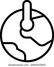 icono del cambio climático. Diseño de estilo lineal delgado aislado sobre fondo blanco