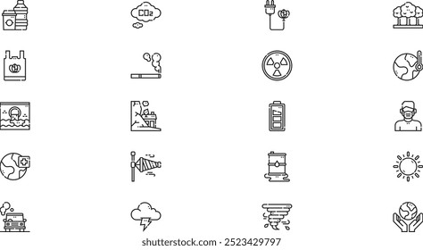 Climate change icons High-Quality Vector Icons Collection with Editable Stroke. Ideal for Professional and Creative Projects.