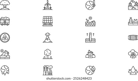 Climate change icons High-Quality Vector Icons Collection with Editable Stroke. Ideal for Professional and Creative Projects.