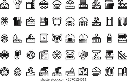 Climate change icons  High-Quality Vector Icons Collection with Editable Stroke. Ideal for Professional and Creative Projects.