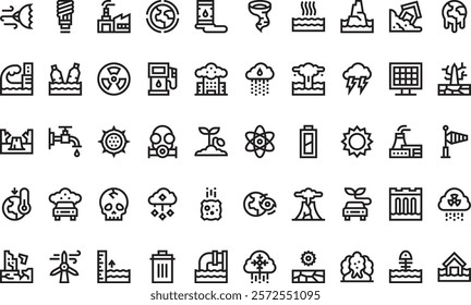 Climate change icons High-Quality Vector Icons Collection with Editable Stroke. Ideal for Professional and Creative Projects.