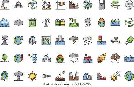 Climate change icons High-Quality Vector Icons Collection with Editable Stroke. Ideal for Professional and Creative Projects.