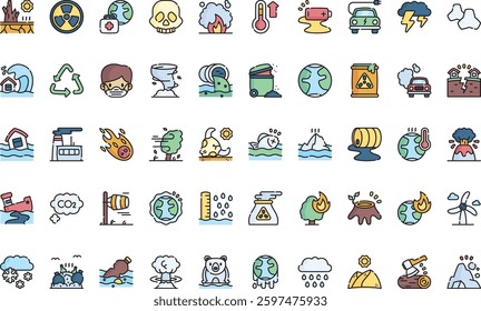 Climate change icons High-Quality Vector Icons Collection with Editable Stroke. Ideal for Professional and Creative Projects.