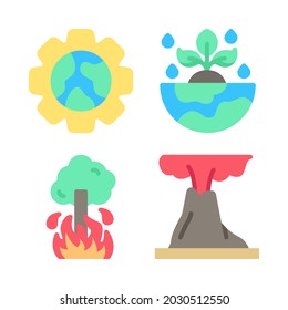 climate change icons set. Perfect for website mobile app, app icons, presentation, illustration and any other projects.