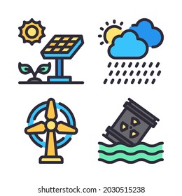 climate change icons set. Perfect for website mobile app, app icons, presentation, illustration and any other projects.