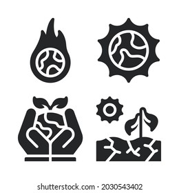 climate change icons set. Perfect for website mobile app, app icons, presentation, illustration and any other projects.