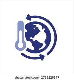 Symbole des Klimawandels. einfarbige Vektorgrafik