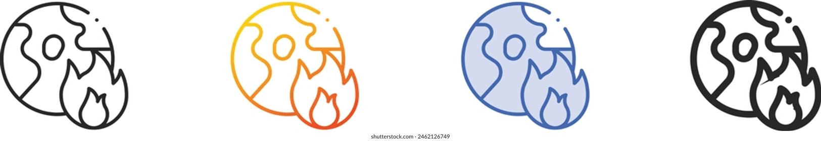 climate change icon.Thin Linear, Gradient, Blue Stroke and bold Style Design Isolated On White Background