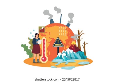 Climate Change Illustration concept on white background