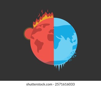 Climate change issue with hot and cold temperature in the world