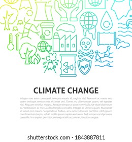 Concepto de la línea del cambio climático. Ilustración vectorial del diseño de contorno.