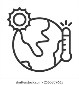 Climate Change Outline Icon Vector Illustration