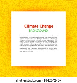 Climate Change Paper Template. Vector Illustration of Outline Design.