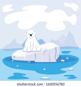 climate change - polar bear on iceberg.