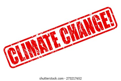 Climate change red stamp text on white
