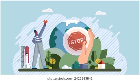Climate change. Save the planet. Stop climate change. Celebrate World Environment Day by supporting policies that prioritize sustainability Embracing sustainability is essential for mitigating global