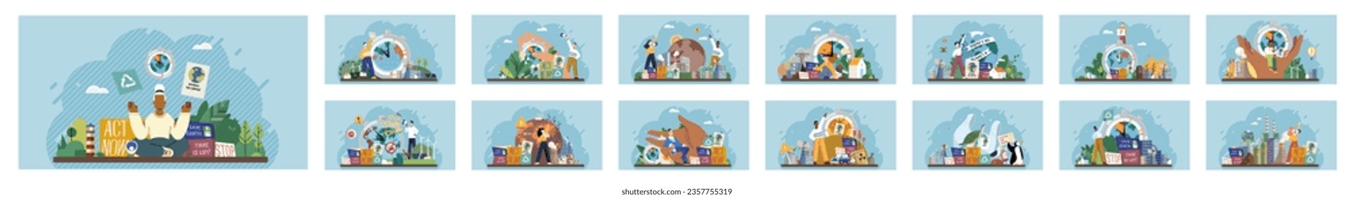 Climate change. Save the planet. Vector illustration World Environment Day is opportunity to raise awareness about importance environmental conservation We must take action to change climate patterns
