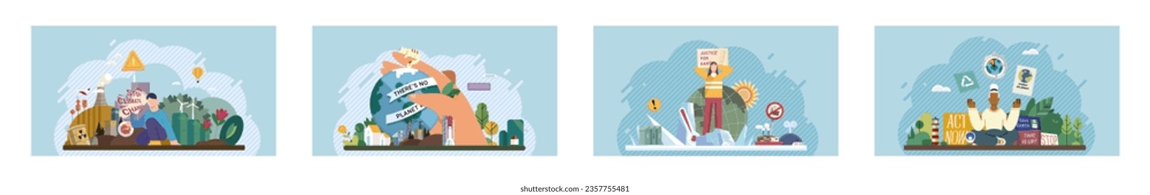 Climate change. Save the planet. Vector illustration Embracing sustainability is key to addressing challenges global warming We must take significant steps to change climate patterns and secure better