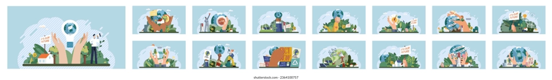Climate change. Save the planet. Vector illustration Celebrate World Environment Day by supporting initiatives that promote sustainability Embracing sustainability is key to addressing challenges