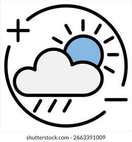 Mudança climática ícone único azul preto ilustração