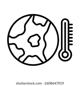 Climate Change Solutions Vector Line Icon Design