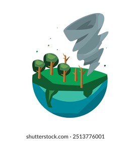 climate change tornado diaster isolated
