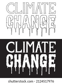 Climate Change.  Typography logo design emblem.  Digital typography logo illustration set.