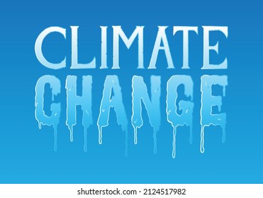 Climate Change.  Typography logo design emblem.  Digital typography logo illustration.